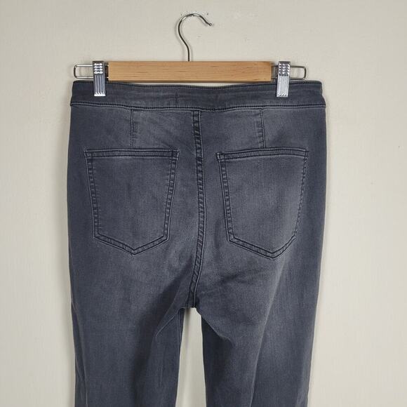 Free People Jeans 27 Just Float On Bell Bottom Flare Black Gray 70s Boho Hippie - Picture 5 of 11